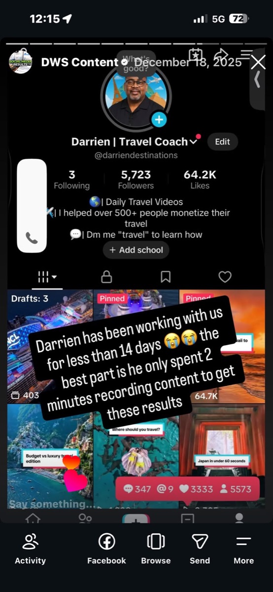 Client win — Darrien's results in under 14 days